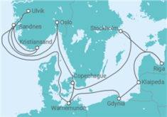 Itinéraire -  Allemagne, Norvège, Danemark, Pologne, Lituanie, Lettonie, Suède - MSC Croisières