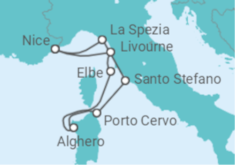 Itinéraire -  Dolce vita en croisière le long des côtes italiennes (formule port-port) - CroisiMer