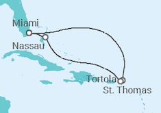 Itinéraire -  Iles Vierges Britanniques, Iles Vierges Américaines, Bahamas - Oceania Cruises