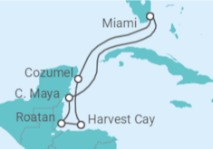 Itinéraire -  Mexique, Honduras - Oceania Cruises