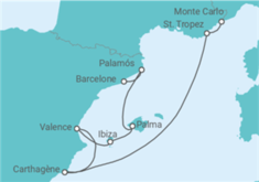 Itinéraire -  Espagne, France - Silversea