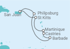 Itinéraire -  Saint Martin, Barbade, Sainte Lucie, Martinique - Virgin Voyages