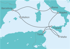 Itinéraire -  Italie, Malte, Tunisie, Espagne - Explora Journeys