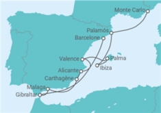 Itinéraire -  De Barcelone à Monte Carlo (Monaco) - Silversea
