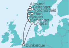 Itinéraire -  Fjords de Norvège - CFC Compagnie Française de Croisières