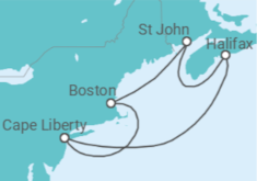 Itinéraire -  États-Unis, Canada - Virgin Voyages