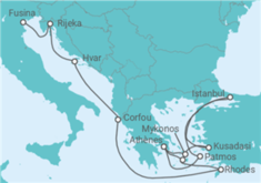 Itinéraire -  De Athènes (Le Pirée) à Fusina (Italia) - Explora Journeys