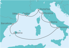 Itinéraire -  Espagne, France, Italie - Regent Seven Seas