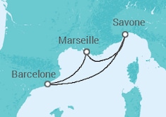 Itinéraire -  Italie, Espagne TI - Costa Croisières