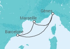 Itinéraire -  Espagne, Italie TI - MSC Croisières