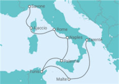Itinéraire -  Malte, Tunisie, Italie, France TI - Costa Croisières