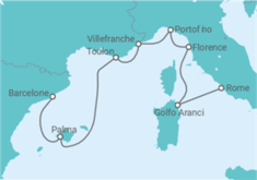 Itinéraire -  Espagne, France, Italie - Regent Seven Seas