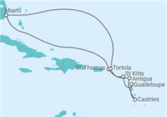 Itinéraire -  Iles Vierges Américaines, Antigua et Barbuda, Sainte Lucie, Guadeloupe, Iles Vierges Britanniques - Regent Seven Seas