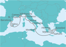 Itinéraire -  De Athènes (Le Pirée) à Barcelone - Regent Seven Seas