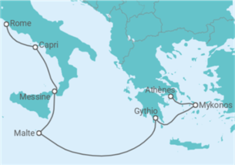 Itinéraire -  Grèce, Malte, Italie - Regent Seven Seas