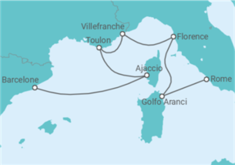 Itinéraire -  France, Italie - Regent Seven Seas
