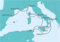 Itinéraire -  De Catane (Sicile) à Barcelone - Costa Croisières
