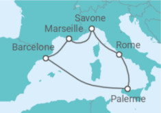 Itinéraire -  Italie, France - Costa Croisières