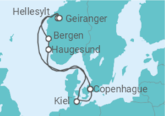 Itinéraire -  Norvège, Allemagne - Costa Croisières