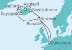 Itinéraire -  Islande, terre de feu et de geysers - CFC Compagnie Française de Croisières