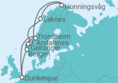 Itinéraire -  Soleil de Minuit et Fjords de Norvège - CFC Compagnie Française de Croisières