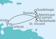 Itinéraire -  Secrets des Caraïbes - CFC Compagnie Française de Croisières
