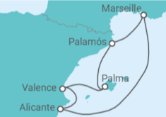 Itinéraire -  Lumières dEspagne - CFC Compagnie Française de Croisières