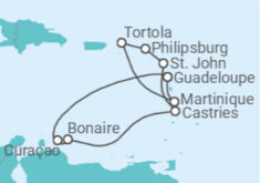 Itinéraire -  Parfums des Caraïbes - CFC Compagnie Française de Croisières