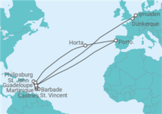 Itinéraire -  Paradis insulaires et transatlantiques - CFC Compagnie Française de Croisières
