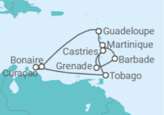 Itinéraire -  Noël au rythme des Caraïbes - CFC Compagnie Française de Croisières