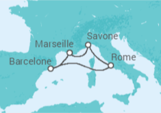 Itinéraire -  France, Espagne, Italie - Costa Croisières