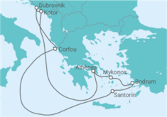 Itinéraire -  Monténégro, Croatie, Grèce, Turquie - Virgin Voyages
