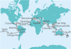 Itinéraire -  Tour du Monde MSC 2028 - MSC Croisières