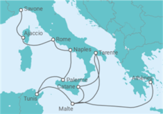 Itinéraire -  De Athènes (Le Pirée) à Savone (Nice) - Boissons incluses - Costa Croisières
