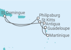 Itinéraire -  San Cristobal y Nieves, Saint Martin, République Dominicaine, Antigua et Barbuda, Martinique - Boissons incluses - Costa Croisières