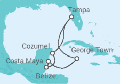 Itinéraire -  Mexique, Belize, Iles Caiman - Royal Caribbean