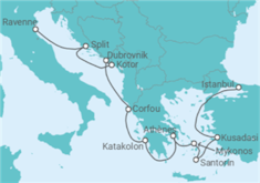 Itinéraire -  De Istanbul (Turquie) à Ravenne (Italie) - Norwegian Cruise Line