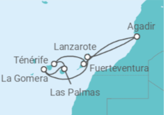 Itinéraire -  Iles Canaries et Madère - AIDA