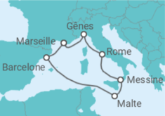 Itinéraire -  Malte, Espagne, France, Italie - MSC Croisières