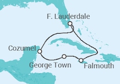 Itinéraire -  Jamaique, Iles Caiman, Mexique - Disney Cruise Line