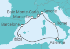 Itinéraire -  Espagne, Italie - Costa Croisières
