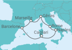 Itinéraire -  France, Espagne, Italie - Boissons incluses - Costa Croisières
