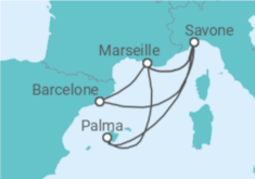 Itinéraire -  France, Italie, Espagne - Costa Croisières