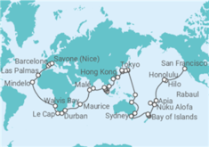 Itinéraire -  Tour du Monde - Costa Croisières