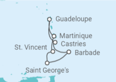 Itinéraire -  Sainte Lucie, Barbade, Saint Vincent et les Grenadines, Martinique - MSC Croisières