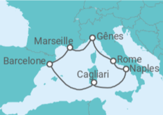 Itinéraire -  Italie, France, Espagne - Costa Croisières