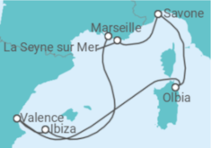 Itinéraire -  Italie, Espagne - Costa Croisières