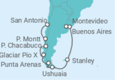 Itinéraire -  De San Antonio (Santiago de Chile) à Buenos Aires (Argentine) - Holland America Line