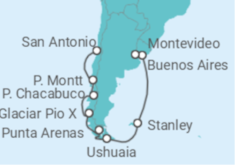 Itinéraire -  De San Antonio (Santiago de Chile) à Buenos Aires (Argentine) - Holland America Line