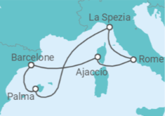 Itinéraire -  Espagne, Italie, France - Boissons incluses - AIDA